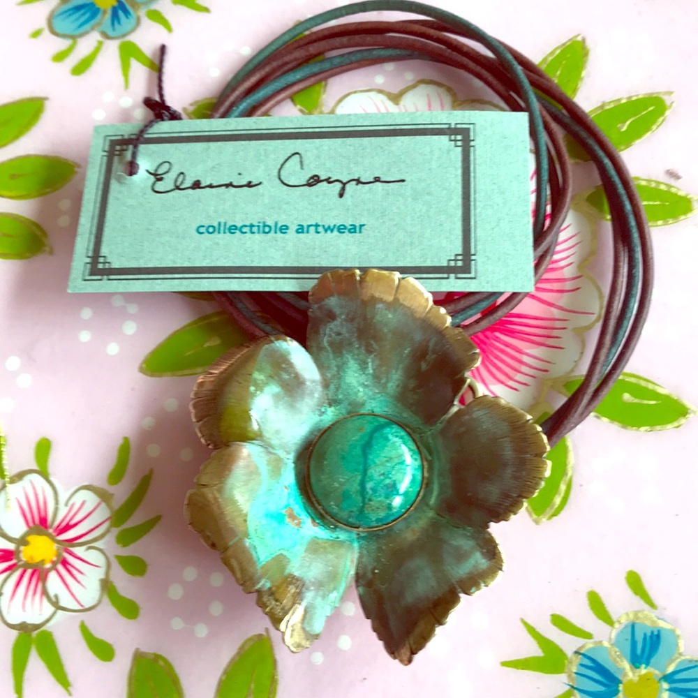 “Elaine Coyne” Chrysacolla necklace, verdigris